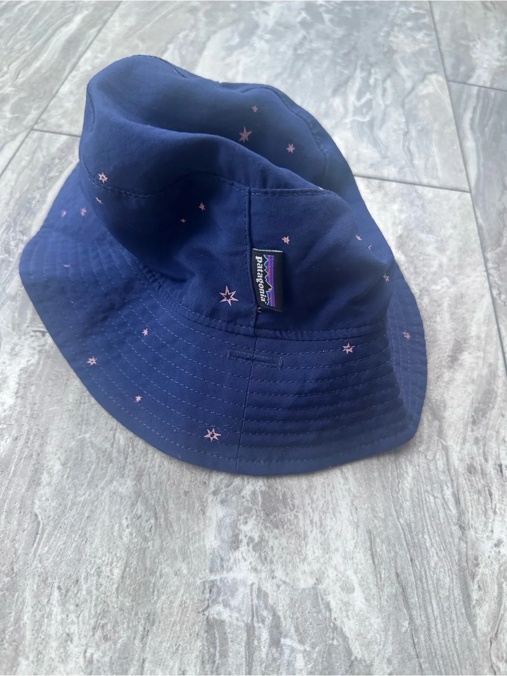 Patagonia Baby Bucket Hat Blue Chin Strap 6 months
